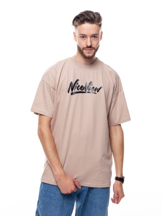 TSHIRT NICE VIEW SHARP BEIGE/BLACK