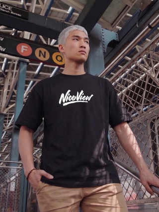 TSHIRT NICE VIEW SHARP BLACK/WHITE