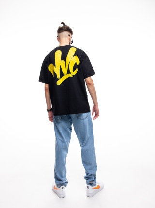 TSHIRT NVC SPRAY BIG BACK BLACK YELLOW