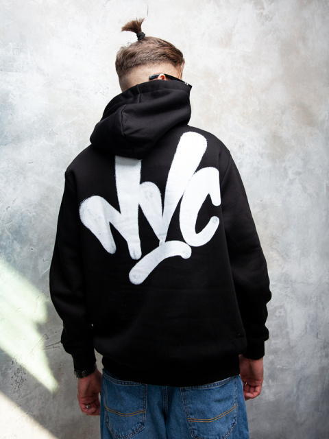 BLUZA KANGUR NVC SPRAY BACK BLACK WHITE