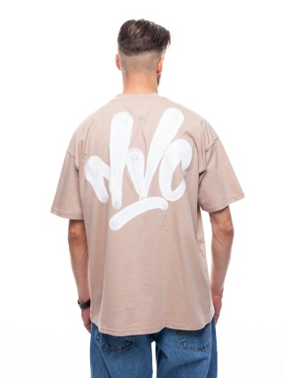 TSHIRT NVC SPRAY BIG BACK BEIGE/WHITE