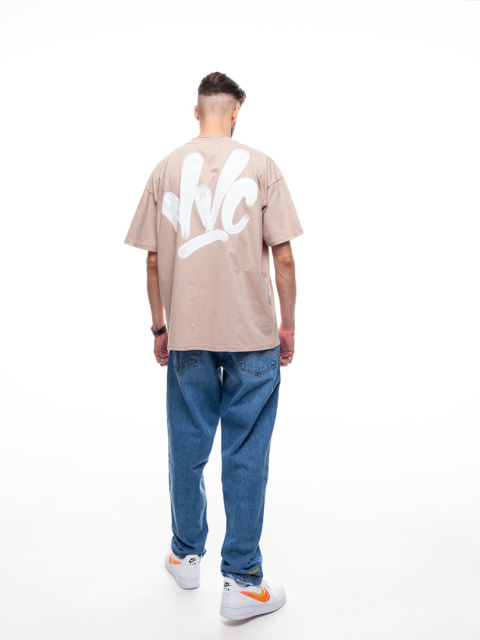 TSHIRT NVC SPRAY BIG BACK BEIGE/WHITE