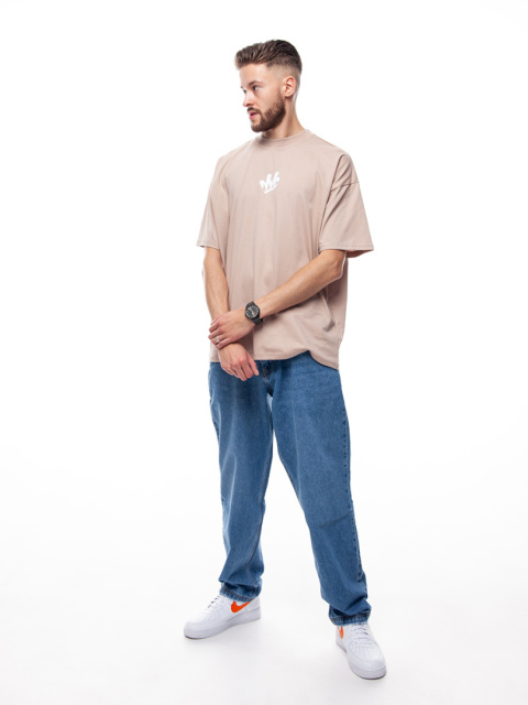 TSHIRT NVC SPRAY BIG BACK BEIGE/WHITE